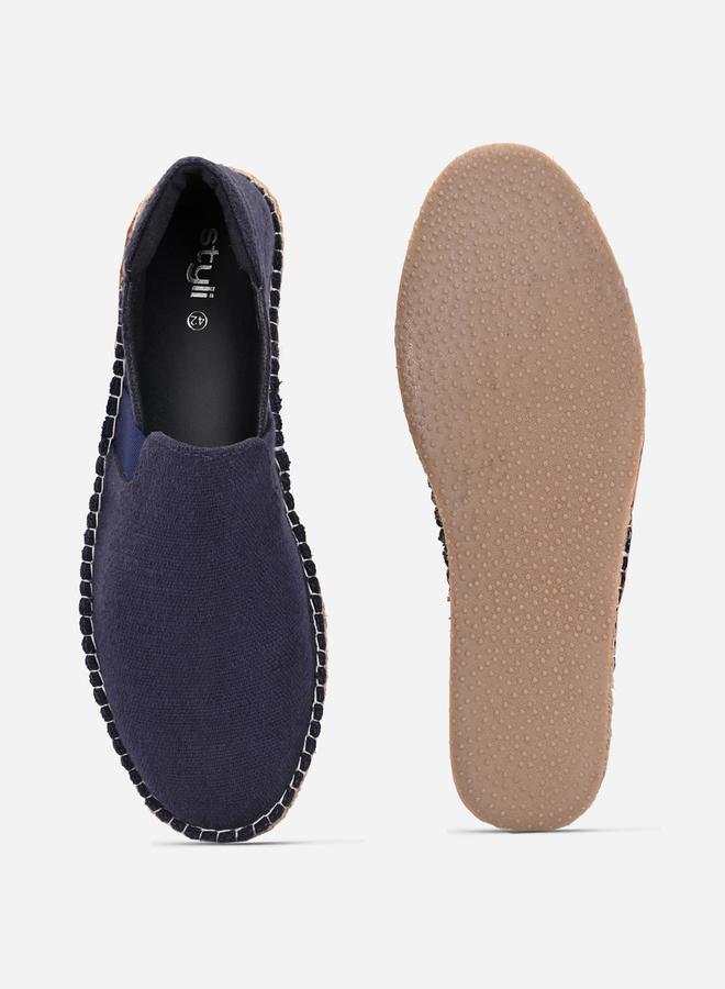Styli Contrast Stitch Detail Slip On Espadrilles  - Image 5