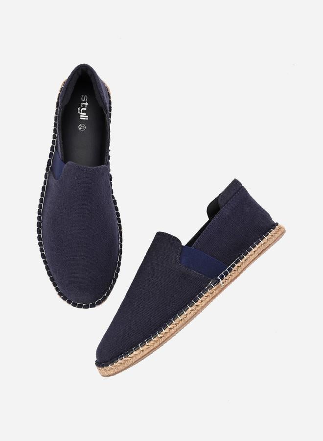 Styli Contrast Stitch Detail Slip On Espadrilles  - Image 3