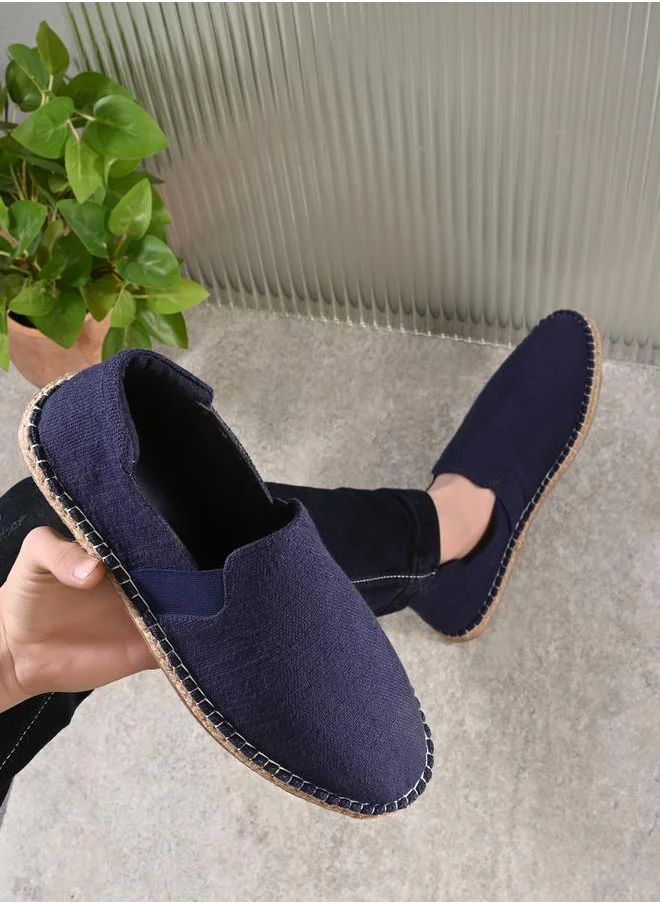 Styli Contrast Stitch Detail Slip On Espadrilles