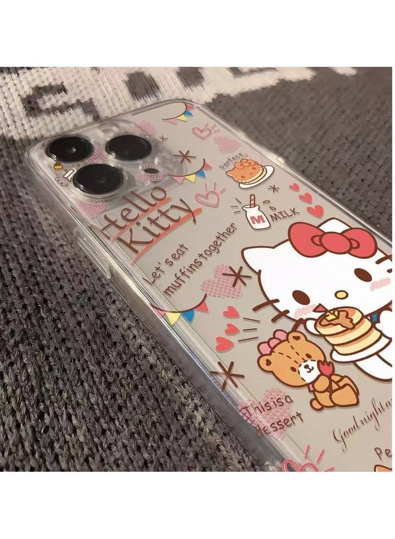 Transparent Dessert Hello Kitty Case for iPhone 16 Pro Max – Cute Cartoon Design, Shockproof, Anti-Fingerprint - Image 3