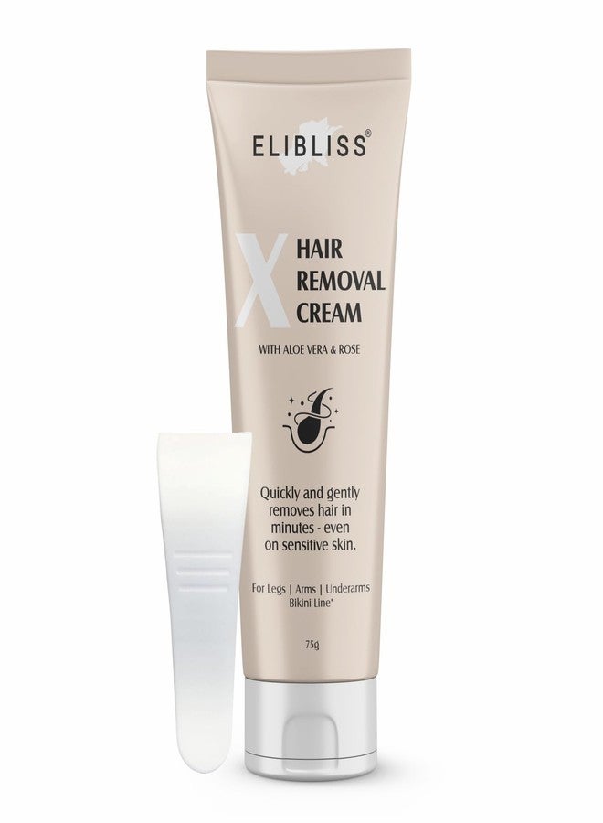 Elibliss X Hair Removal Cream with Aloe Vera & Rose | Quick & Gentle Hair Removal for Sensitive Skin | Removes Hair in Minutes from Legs, Arms, Underarms & Bikini Line | Smooth, Soft & Hydrated Finish - Image 3
