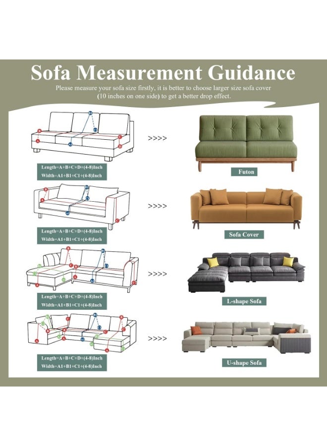 Turquoize All-Season Washable Soft Chenille Sofa Covers 1 2 3 4 Seater Non Slip Love Seat Slipcovers Couch Protector - Image 5