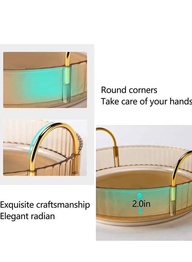 Sharpdo Rotating Makeup Organizer for Vanity 2 Tier, High-Capacity Skincare Clear Make Up Storage Perfume Organizers Cosmetic Dresser Organizer Countertop 360 Spinning - Image 3