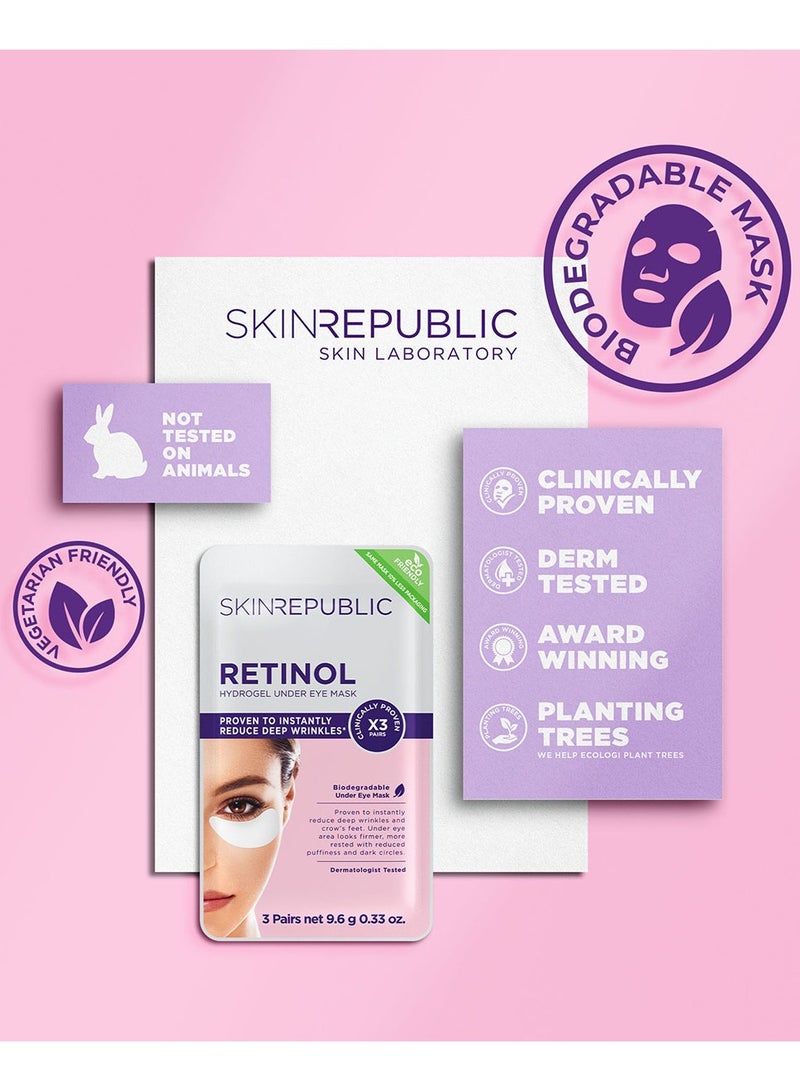 سكين ريبابلك لاصقات ريتينول هيدروجيل تحت العين (9 أزواج) - أقنعة تحت العين مع النياسيناميد وفيتامين ب5، تقلل التجاعيد، وتجاعيد العين، والانتفاخات، والهالات السوداء، وترطب البشرة وتمنحها إشراقة ونعومة. - Image 5