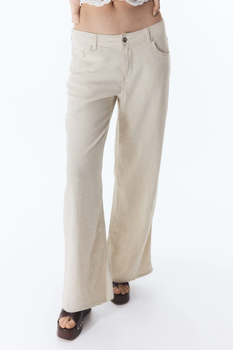 H&M Wide linen-blend trousers