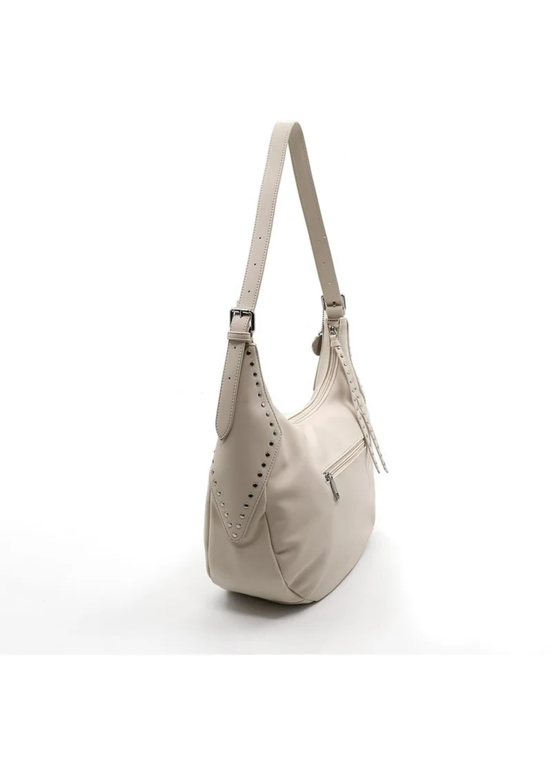 مارينا جالانتي Marina Galanti Women's Allai Leather-Effect Hobo Shoulder Bag - Off White