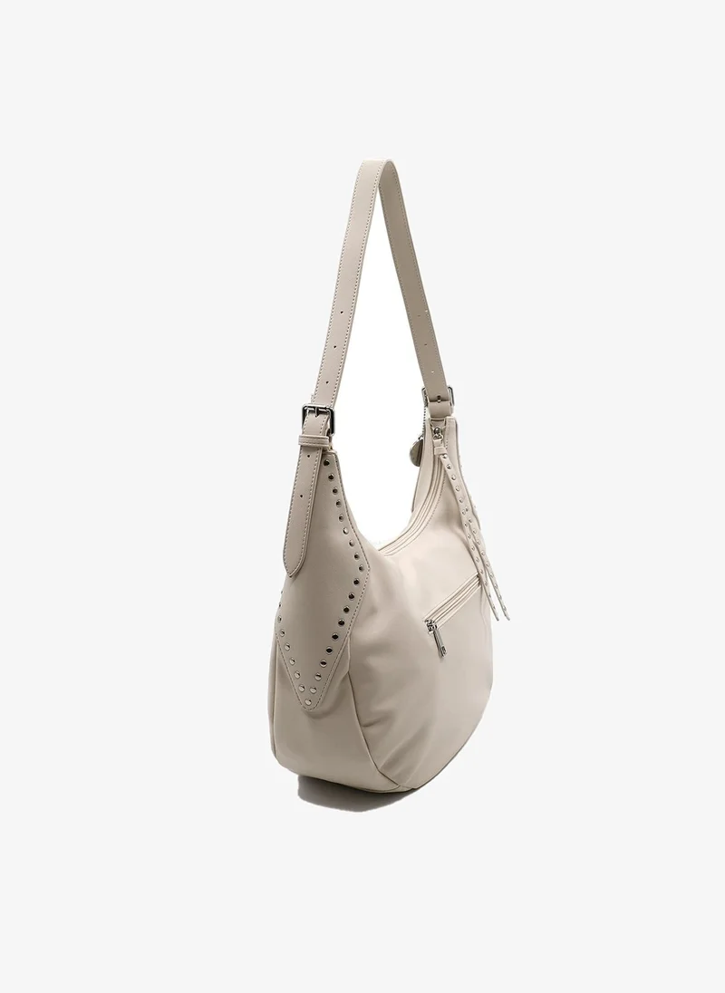 Marina Galanti Marina Galanti Women's Allai Leather-Effect Hobo Shoulder Bag - Off White