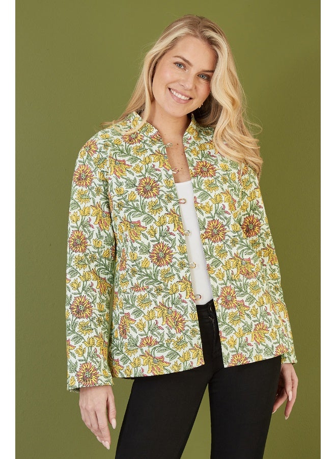 يامي جاكيت قطن مبطن بطبعات زهور قابل للعكس - Image 3