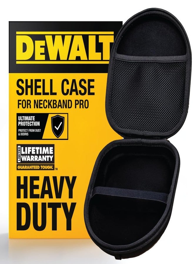 DEWALT Heavy Duty Protective Headphone Case for Neckband Earbuds, Compact Lightweight w/EVA Earphone Hard Shell Case, Headset Travel Carry Shockproof, Water-Resistant, Soft Interior & Accessory Pocket - Image 1