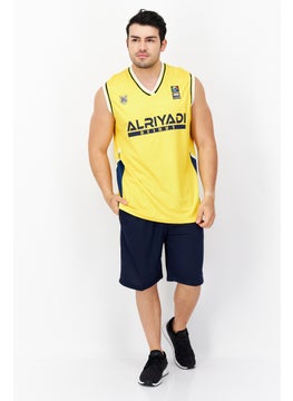 Al Riyadi Men GYOKCHYAN 24 Sports Fit Sleeveless FIBA Jersey, Yellow  - Image 4