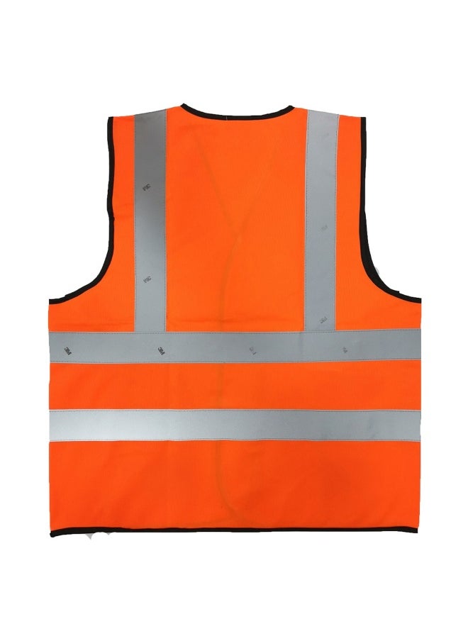 TAHA Safety Reflective Jacket Lightweight Safety Vest | Hi-Vis Safety Waistcoat for Running, Cycling, Jogging, Hiking | 4 Line Reflective Strips | Orange | Size-2XL  - Image 2