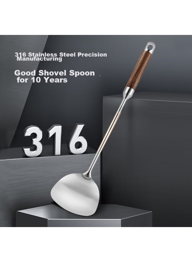 COOKER KING Chuidahuang 316 Stainless Steel Soup Ladle With Rosewood Handle, Thickened Spoon For Iron And Stainless Steel Pots, Uncoated Pot, Extended Version  - Image 5