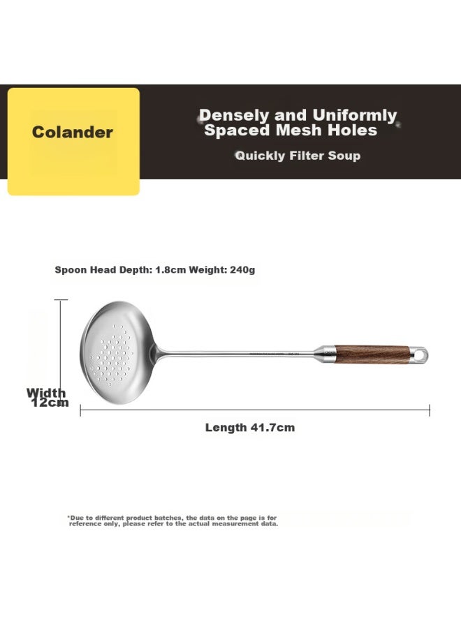 COOKER KING Chuidahuang 316 Stainless Steel Soup Ladle With Rosewood Handle, Thickened Spoon For Iron And Stainless Steel Pots, Uncoated Pot, Extended Version  - Image 2