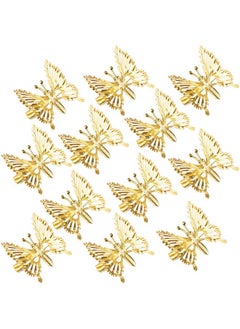 ISCRIO 12 Pcs Butterfly Hair Clips Moving Wings Butterfly Metal Hair Barrettes Hair Styling Accessoriescute Hairs Pins Clip For Women And Girls Gold  - Image 1