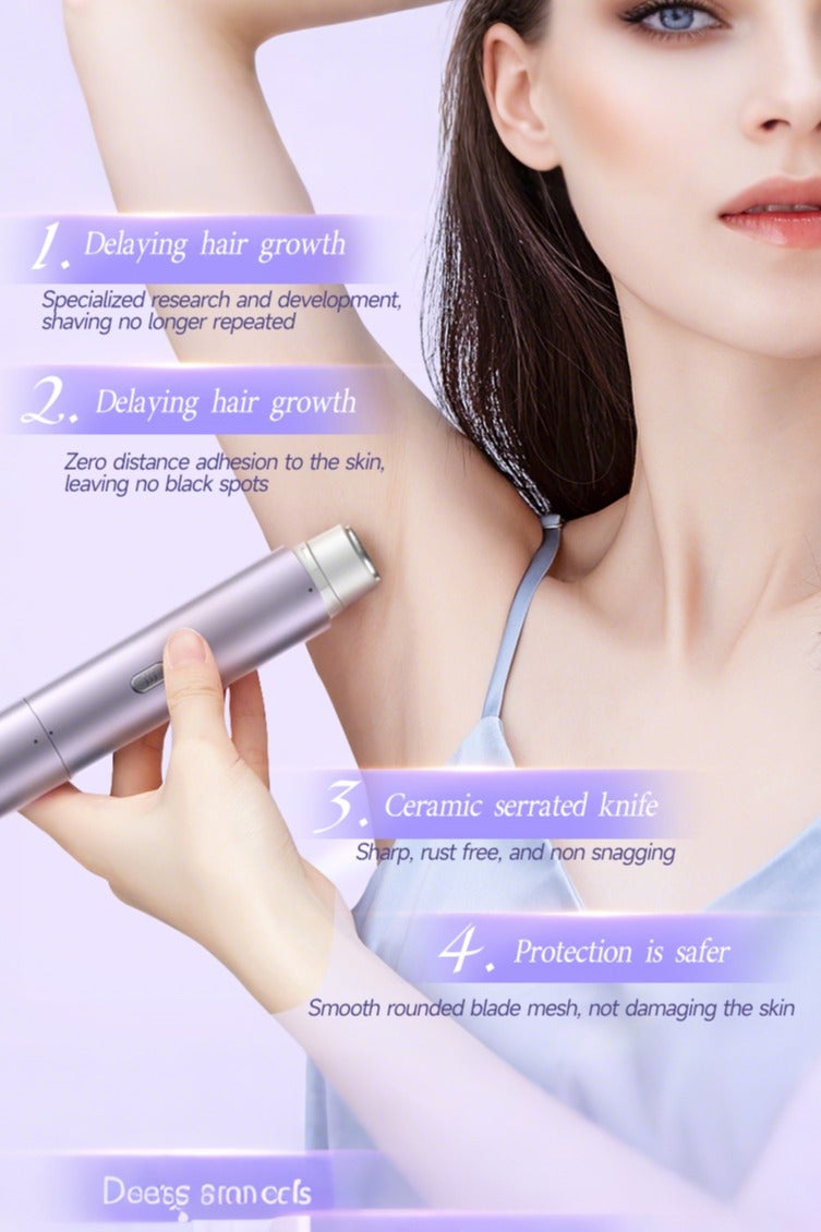 Generic Electric Lady Shaver,Electric Razor,Bikini Trimmer,Lady Razor for Legs,Arm,Underarm,Bikini,Wet&Dry, IPX6 Waterproof, Metal Body, Rechargeable Trimmer with Type-C Charging,Men and Women(Purple) - Image 4