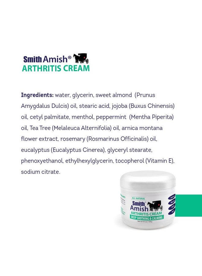 Smith Amish Arthritis Cream. Soothing and Cooling. 4.5 oz jar - Image 3