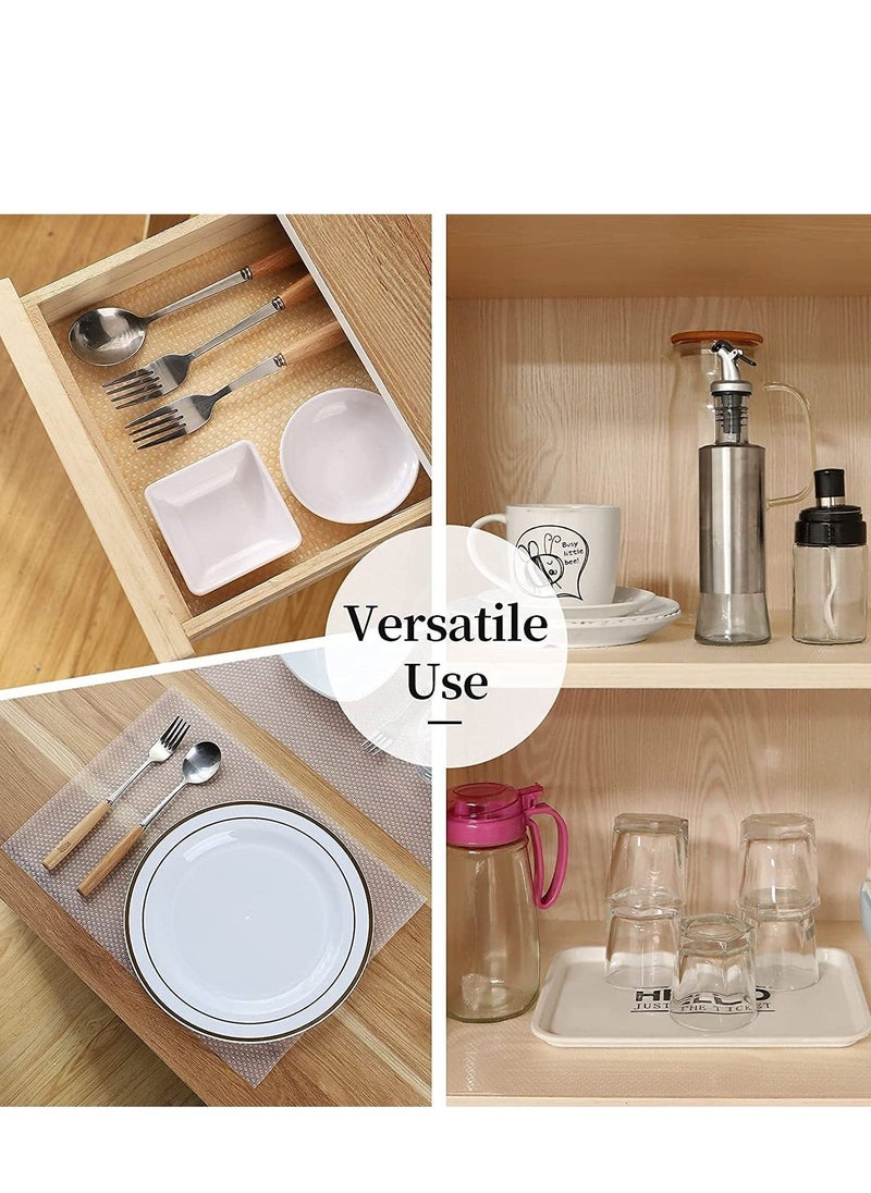 Shelf Liners for Kitchen Cabinets, Non-Adhesive, Easy to Cut Liner Waterproof EVA Cupboard, Drawer, Storage - Clear, Shoe Rack 17.71" X 196Inch  - Image 4