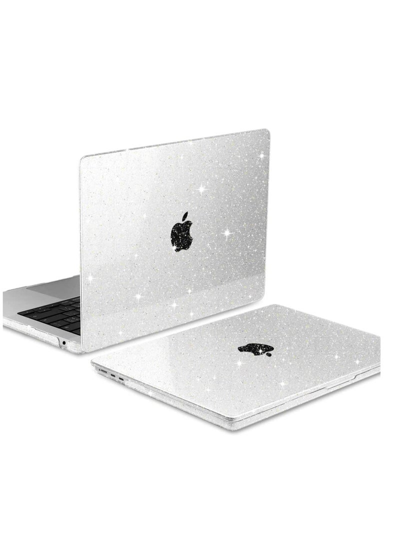 Generic - 3 in 1 Glitter Case for MacBook Air 15 inch 2023 A2941 with M2 Chip and 2024 A3114 with M3 Chip, Laptop Hard Shell Cases &Keyboard Skin & Screen Protector, Transparent - Image 1