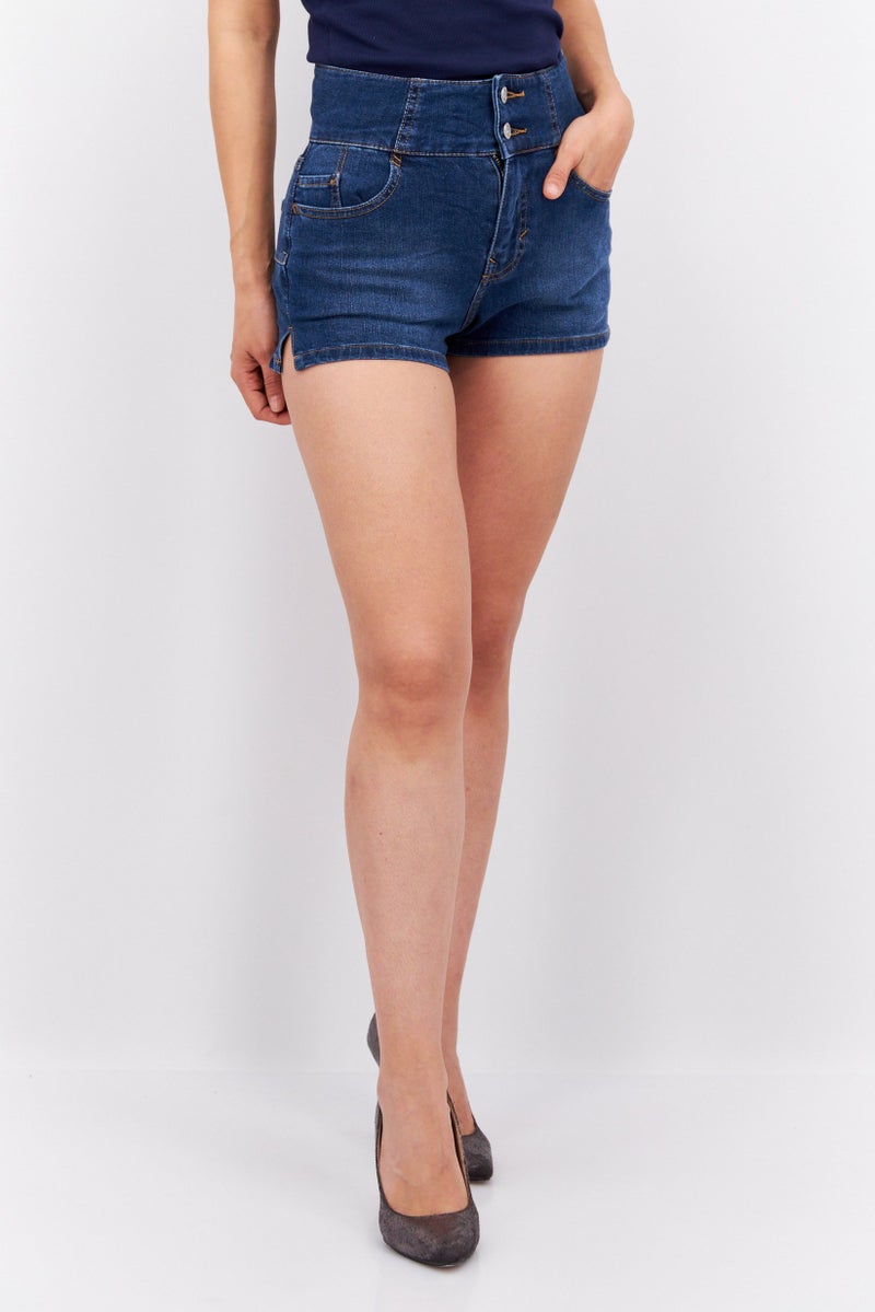 ESPRIT شورتات جينز صلبة للنساء، زرقاء - Image 1