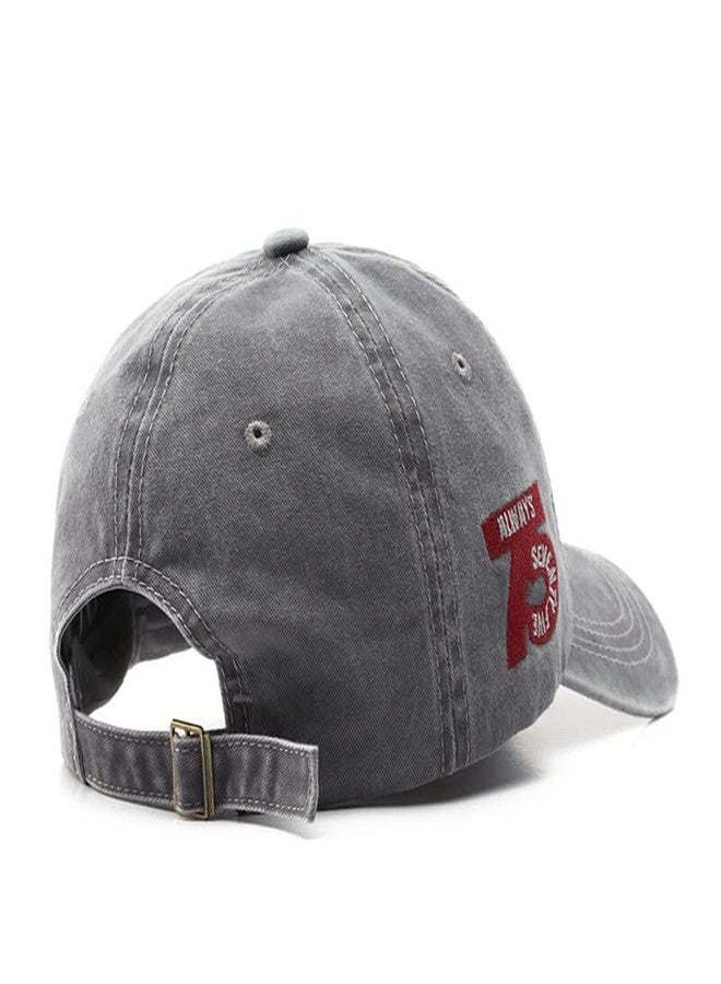 FASHOLIC Always Denim Hat-Breathable Baseball Cap Adjustable Size for Men and Women (Blue) (Grey) - Image 3