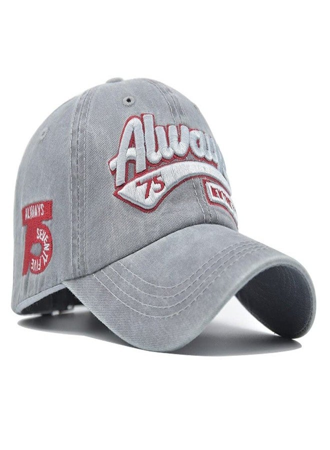 FASHOLIC Always Denim Hat-Breathable Baseball Cap Adjustable Size for Men and Women (Blue) (Grey) - Image 1
