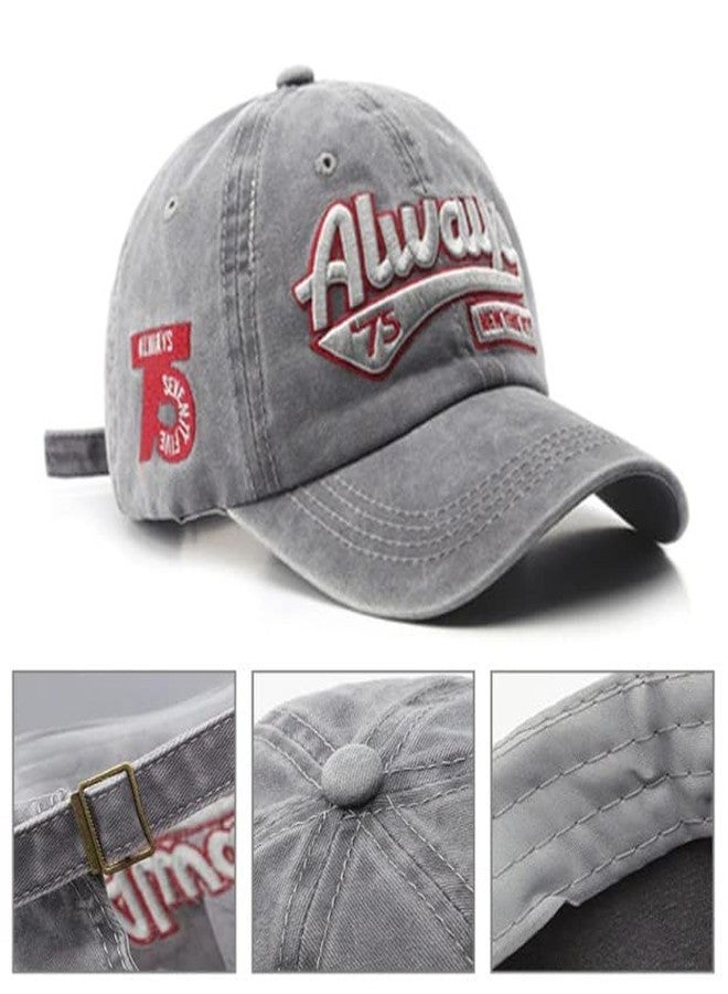 FASHOLIC Always Denim Hat-Breathable Baseball Cap Adjustable Size for Men and Women (Blue) (Grey) - Image 5