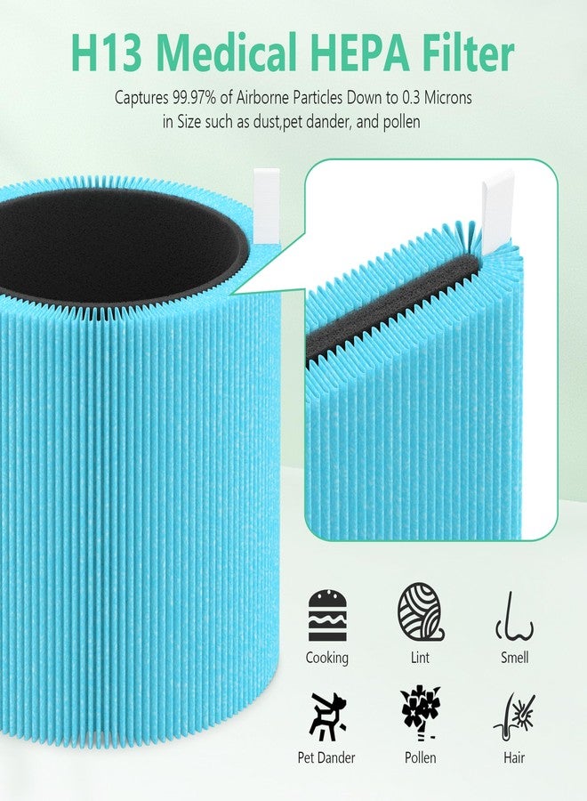 XBWW 2 Packs Mini Max AllergenBlock Replacement Filters Compatible with Blue Pure Mini Max Air Purifier, Premium Filter & Activated Carbon Filter, Part # FMINI, Blue - Image 4