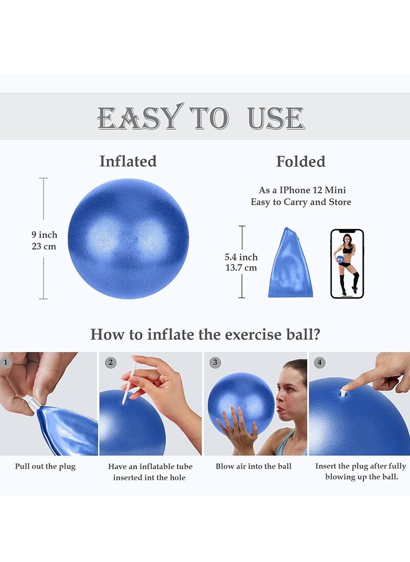 KCDMBUE 2 Pack Pilates Ball, Antiskid ball, Mini Exercise Ball with Inflatable Pipette for Yoga, Pilate, Office Ball Chair, Classroom Flexible Seating and Core Training(Style 1)  - Image 4