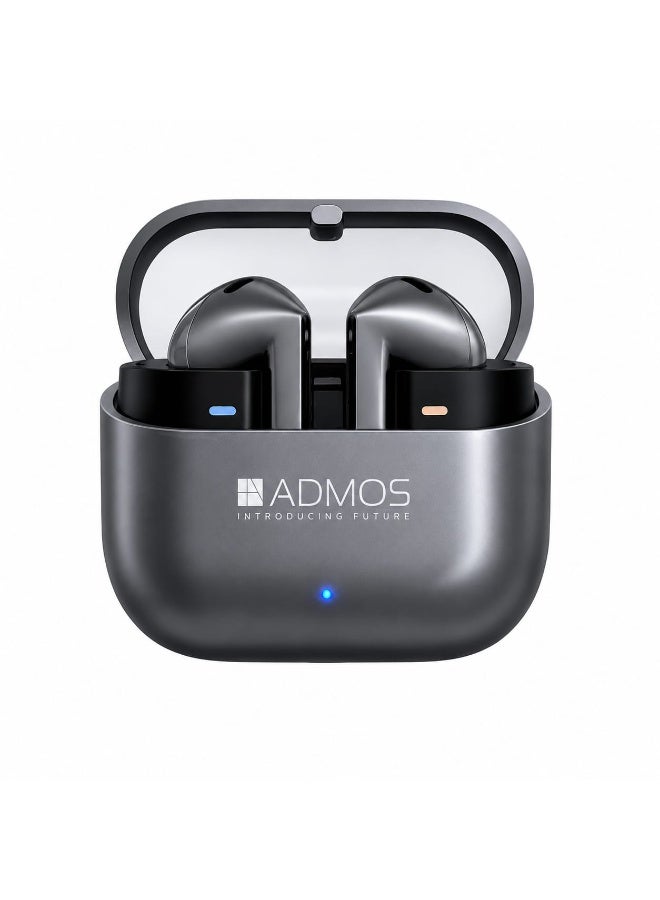 ADMOS ADF246 True Wireless Earbuds Bluetooth 5.3 Stereo Headset With ENC Clear Calls Touch Control Type-C Charging Gaming Music Earphones Grey - Image 1