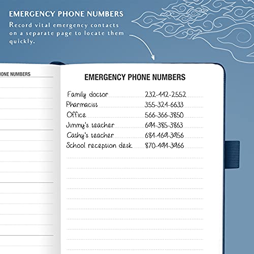 Legend Planner Address Book with Alphabetical Tabs –Telephone Contacts Book for Phone Numbers, Addresses, Passwords, Medium (Mystic Blue) - Image 4
