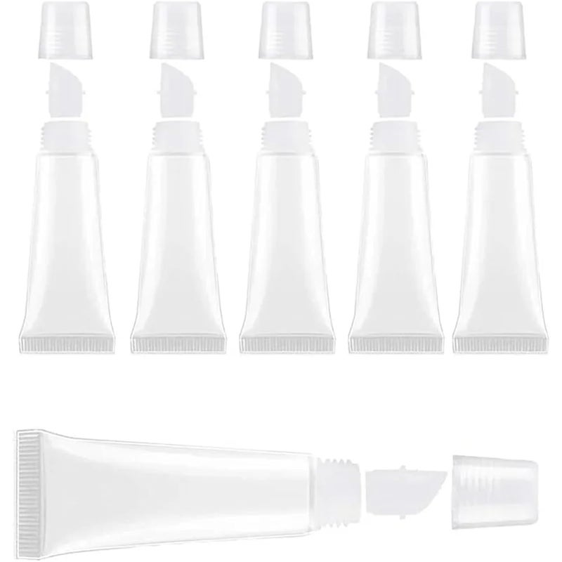 Lip Balm Containers 60pcs 5/10ml Mini Clear Soft Empty Lip Balm Tubes Portable Travel Gloss Containers DIY Makeup Packaging Tools(10ml) - Image 2