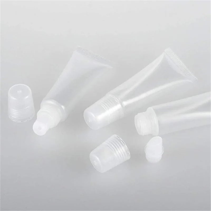Lip Balm Containers 60pcs 5/10ml Mini Clear Soft Empty Lip Balm Tubes Portable Travel Gloss Containers DIY Makeup Packaging Tools(10ml) - Image 3