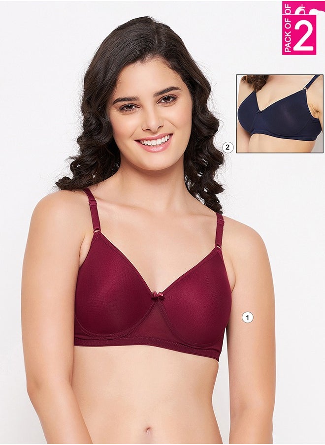 Clovia - Clovia Pack of 2 Padded Non-Wired Full Cup T-shirt Bra - Image 1