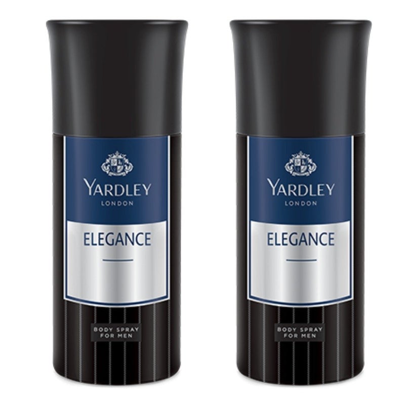 Yardley Elegance Spicy Scent Body Spray for Men, 150ml (Pack of 2) - Image 1