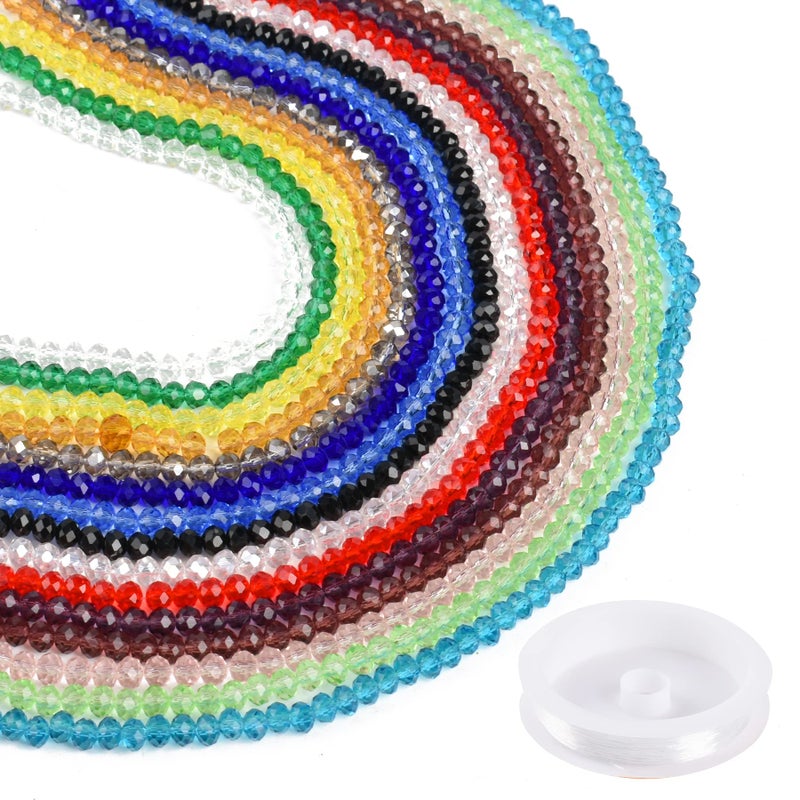 VIOCIWUO Bicone Crystal Loose Glass Beads Strands 6mm Faceted Glass Crystal Beads Spacer for Jewelry Bracelet Making15 Strands