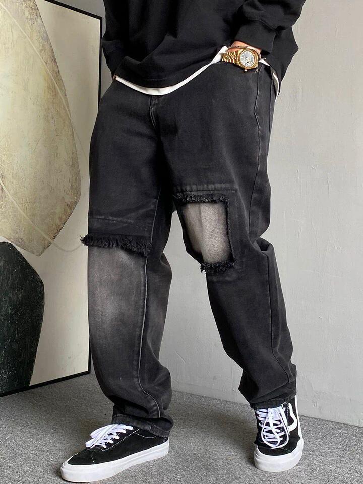 Unisex Classic Denim Jeans Loose Fit Daily Outdoor Wear - Image 1