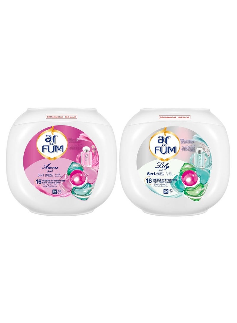 Ar Fum 5 In 1 Laundry Detergent Capsules Amore And Lily - Image 1