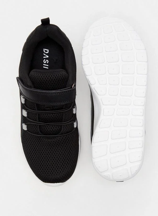 Dash Textured Walking Shoes with Hook and Loop Closure