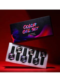 Nee Jolie Color Gel Set, 6Pcs Gel Nail Polish Kit, Soak Off UV LED Nail Lamp, Nail Art Design DIY Home Gift Set for Women Girl  - Image 2