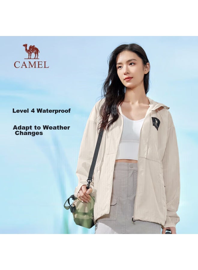 camel Camel [baby's Choice - Bamboo Shadow] Cool White Mountain-style Sun Protection Clothing, Unisex Uv-resistant Fishing Wear  - Image 4