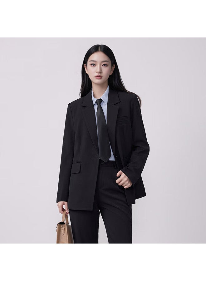 Teluoman Black Women's Suit Set Professional Formal Interview Outfit Spring Autumn High-end Women's Blazer - Image 4