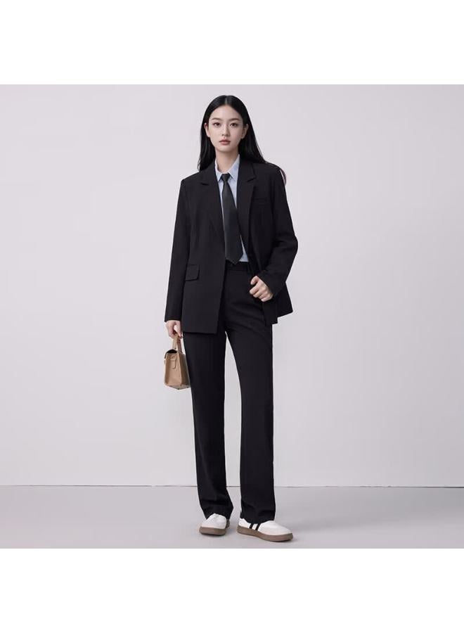 Teluoman Black Women's Suit Set Professional Formal Interview Outfit Spring Autumn High-end Women's Blazer - Image 1
