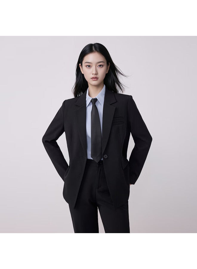 Teluoman Black Women's Suit Set Professional Formal Interview Outfit Spring Autumn High-end Women's Blazer - Image 2