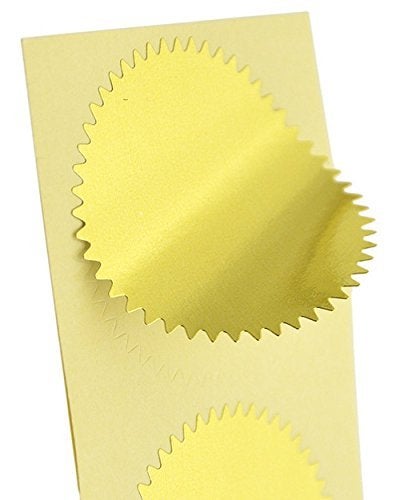 MDLG 100pcs Embossing Stickers Blank Metallic Gold Certificate Seals Embossed Foil Scallop Edge Stickers Embosser Stamp Sealing Blank Certificate Self-Adhesive Stickers Notary Seals(Gold) - Image 5
