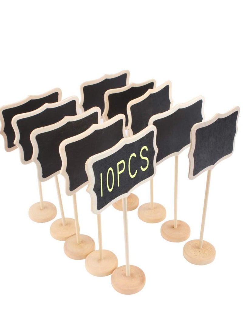 LYNLYN Mini Chalkboards Signs, 10 Pack Small Chalkboards Blackboard with Easel Stand for Weddings, Birthday Parties, Message Board Signs and Event Decorations  - Image 1