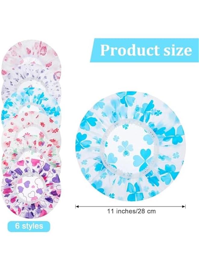 بيوينتي 5 قطع من طاقية الاستحمام المقاومة للماء، طواقي استحمام بلاستيكية قابلة لاعادة الاستخدام، قبعة استحمام كبيرة مرنة للنساء للشعر الطويل (لون عشوائي) - Image 2