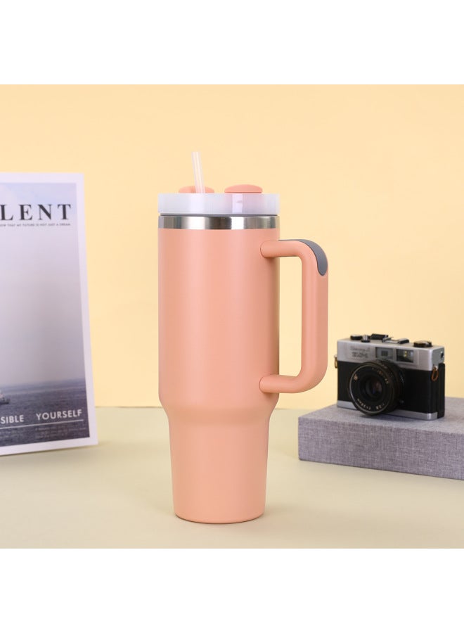 304 Stainless Steel 40oz Second-generation Car Cup Large Capacity Straw Handle Ice Cup Portable Thermos Cup