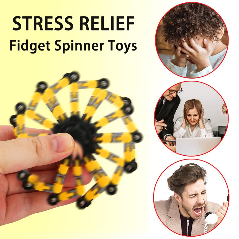 JYXT 4 Pack Transformable Fidget Spinner Fidget Toys Set, Fidget Spinner Transformable,Sensory Fidget Toys Stress Relief and Anti Anxiety Toys for Kids and Adults Gift for Christmas Birthday Party Favor - Image 4