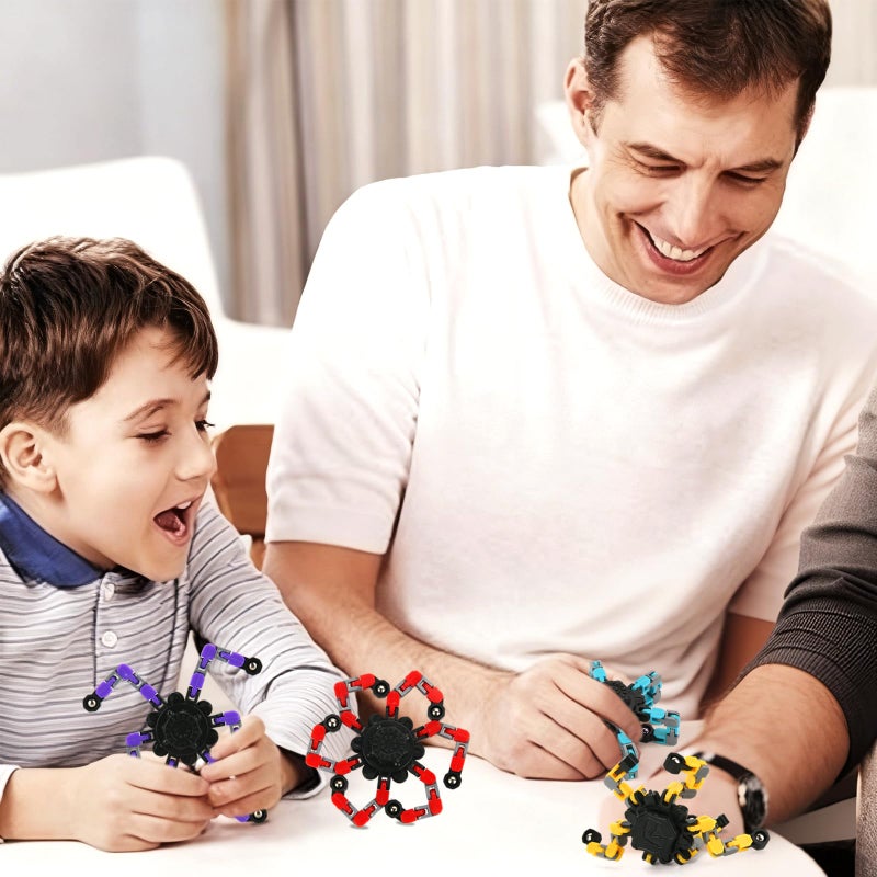JYXT 4 Pack Transformable Fidget Spinner Fidget Toys Set, Fidget Spinner Transformable,Sensory Fidget Toys Stress Relief and Anti Anxiety Toys for Kids and Adults Gift for Christmas Birthday Party Favor - Image 5