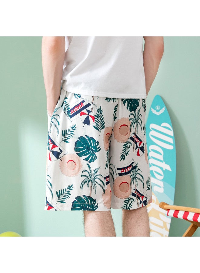Fenton Men's 100% Cotton Pajama Set - Summer Thin Beach Shorts & Lounge Pants For Home Wear - Image 3